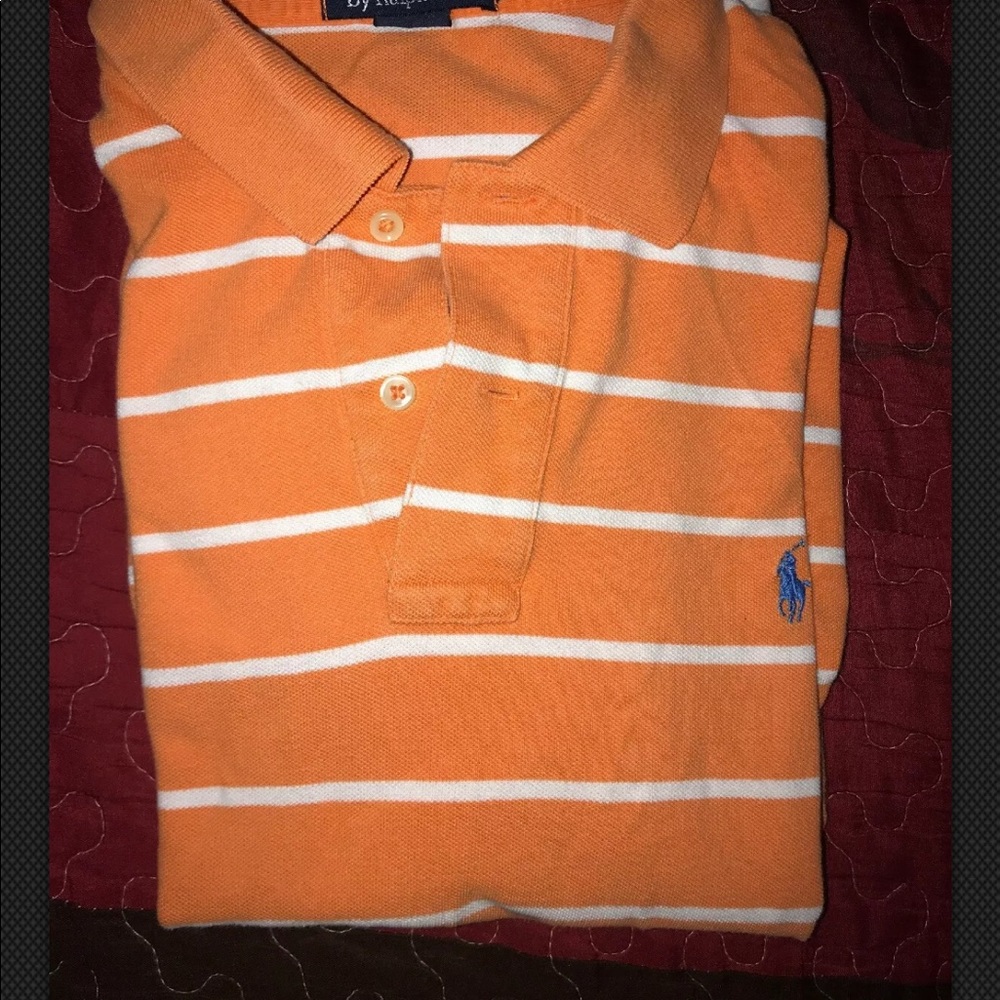 Polo Ralph Lauren Orange Striped Polo Shirt Men's